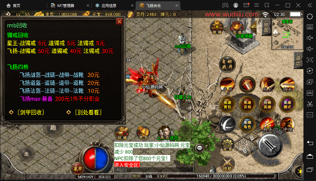 【战神引擎】飞扬合击三职业装备RMB回收版本+视频教程+GM物品充值后台+西西亲测 手游源码 第11张